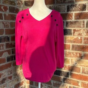 Chicos Women's Pink Button-Detail Sweater size 12 (2)